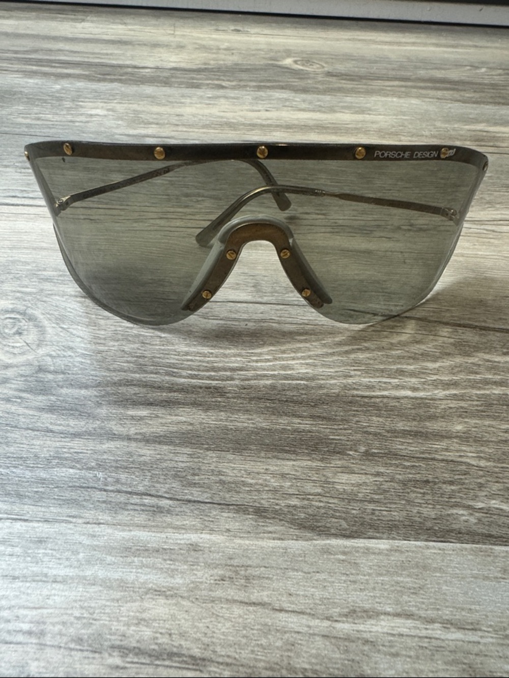 Vintage Porsche Design Carrera 5620 Shield Sunglasses Gray Gold Austria
